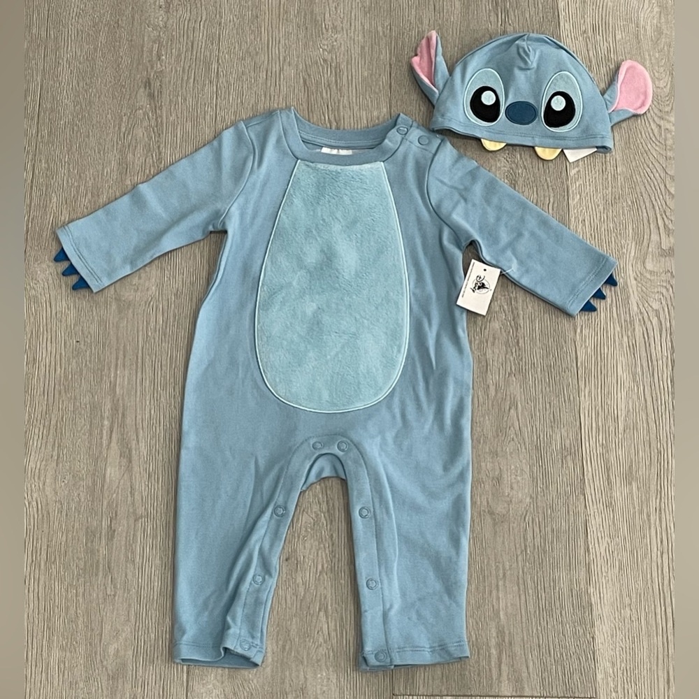 NEW Walt‎ Disney Baby Bodysuit Costume for Baby Stitch w/ Fuzz Belly Pick a Size